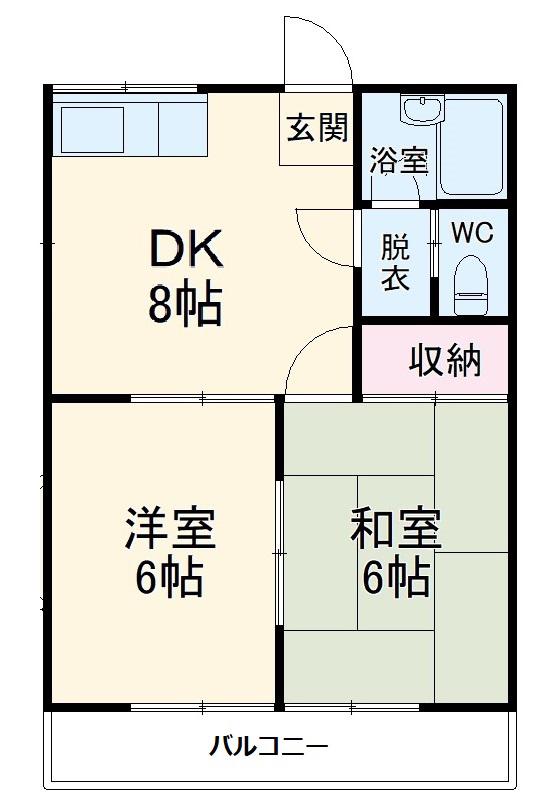 グランドール北習志野(2DK/2階)の間取り写真