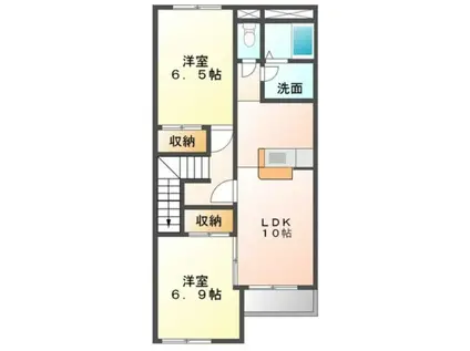 IN BOUND(2LDK/2階)の間取り写真