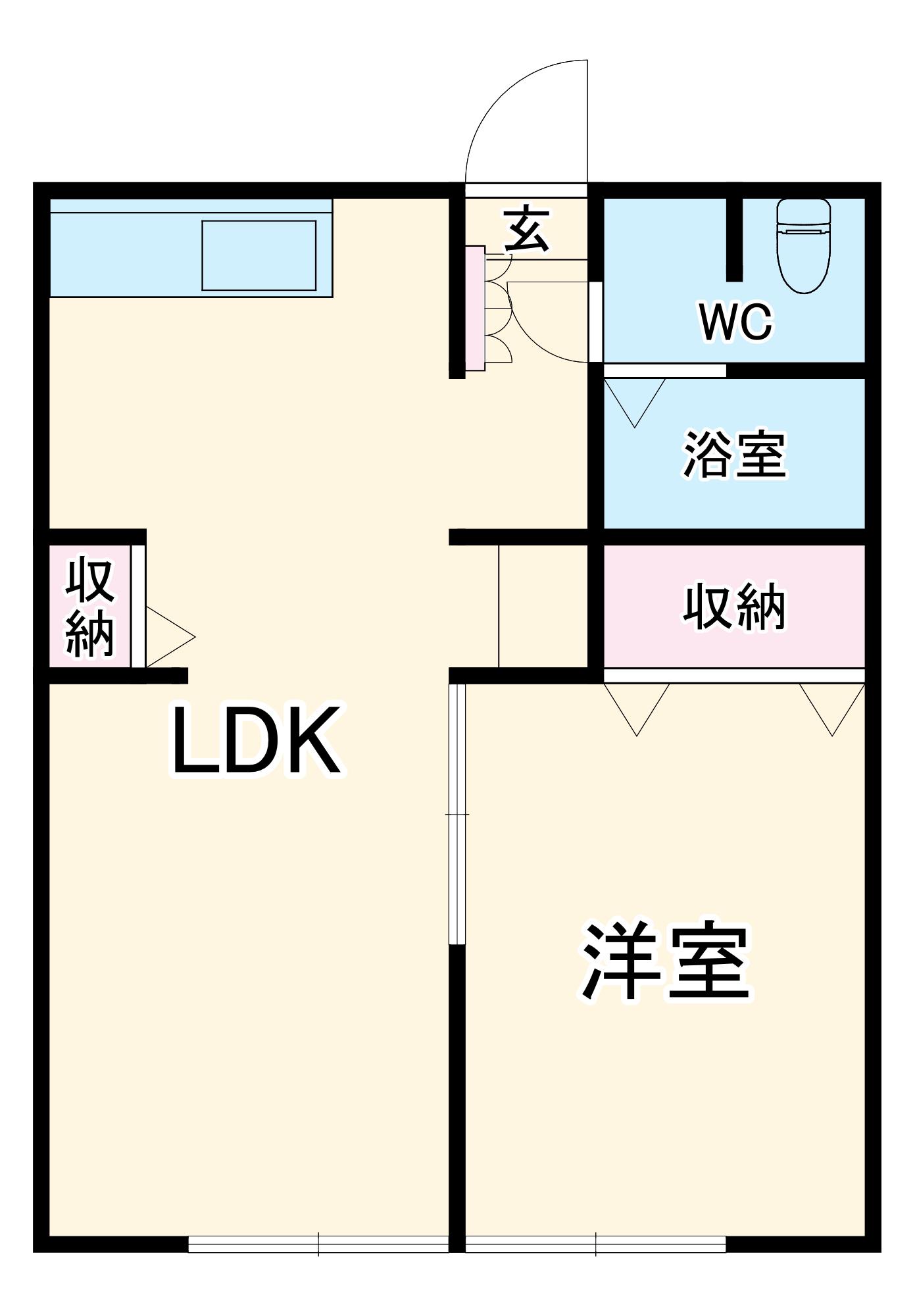 クレアシオンⅠ(1LDK/1階)の間取り写真