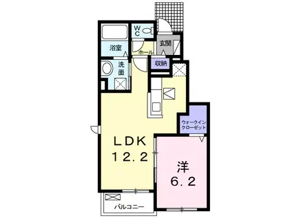 ベルウェルⅠ(1LDK/1階)の間取り写真