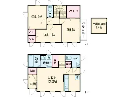 京王電鉄京王線 柴崎駅 徒歩34分 2階建 築15年(3SLDK)の間取り写真
