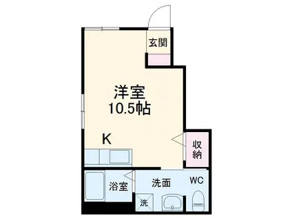 ザ・パークメゾン舞浜(ワンルーム/1階)の間取り写真