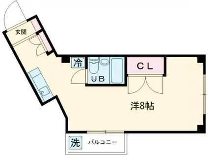 コーポシャンゼ(ワンルーム/2階)の間取り写真