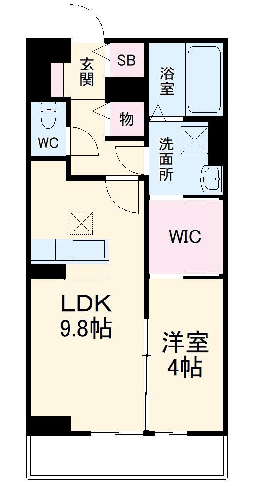 カーザ ヴェルデC棟(1LDK/1階)の間取り写真