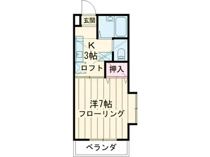 アーバンハイムサトー(1K/2階)の間取り写真