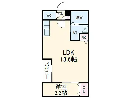 WARREN SHIMOKOMENO 1(1LDK/2階)の間取り写真