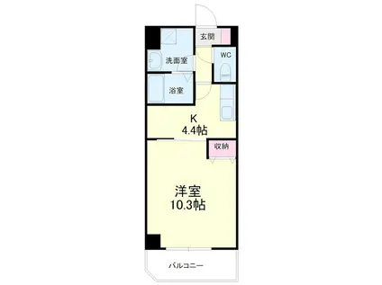 グレイス第8マンション(1DK/6階)の間取り写真