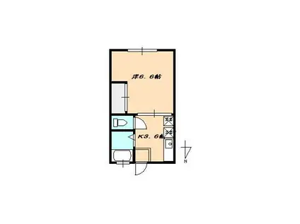 ハイツ 松原(1K/1階)の間取り写真