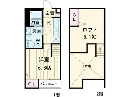 スプリングフォレスト参番館スプリングフォレストサンバンカン(1K/1階)の間取り写真