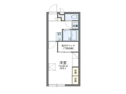 レオパレス天竜橋畔(1K/1階)の間取り写真