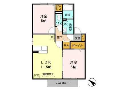 ソフィアガーデン アイビー(2LDK/2階)の間取り写真