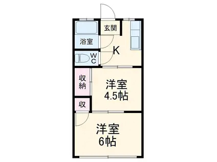 シティハイム天龍(2DK/2階)の間取り写真