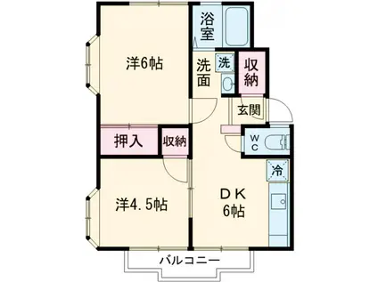 アザレアコーポ A棟(2DK/1階)の間取り写真