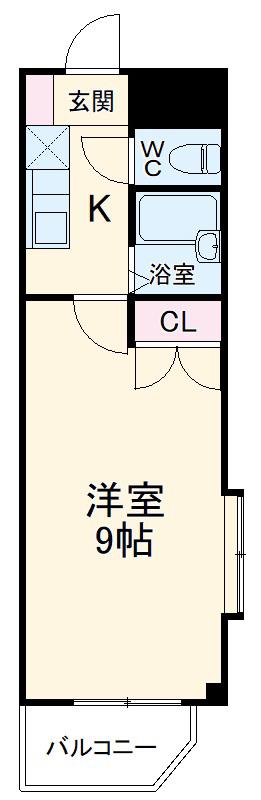 FRECH(1K/2階)の間取り写真