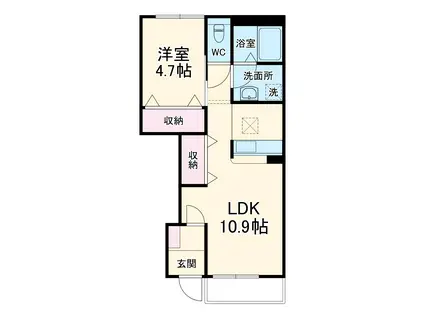 ピアヴィレッジⅡ(1LDK/1階)の間取り写真