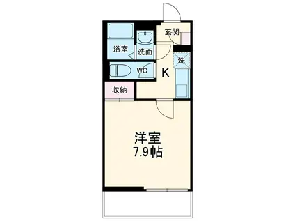 クレイノ帰燕館(1K/3階)の間取り写真