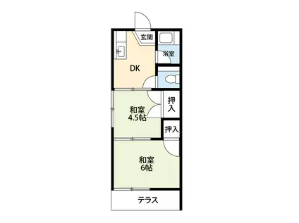 たけみコーポ(1K/1階)の間取り写真