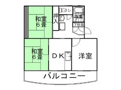 道原マンション(3DK/3階)の間取り写真