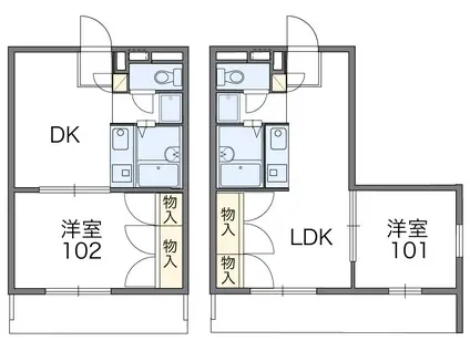 レオパレス新富士(1LDK/2階)の間取り写真