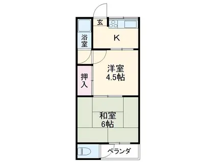 俣野マンション(2K/2階)の間取り写真