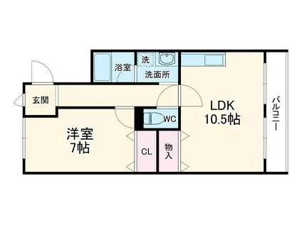 プリメゾン豊中(1LDK/4階)の間取り写真