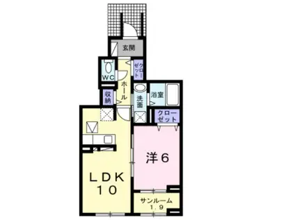 スターカレント成田Ⅰ(1LDK/1階)の間取り写真