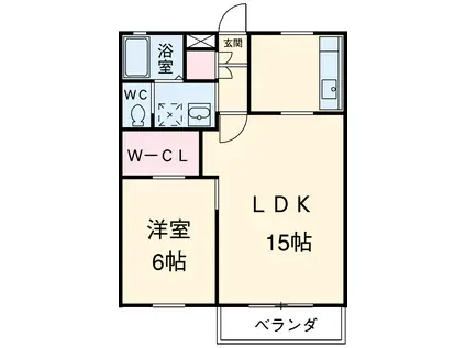 ベルウッド ガーデン プレイス(1LDK/1階)の間取り写真
