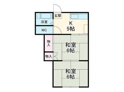 コーポ石原(2K/2階)の間取り写真