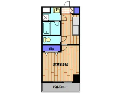 ボンヌシャンス(1K/1階)の間取り写真