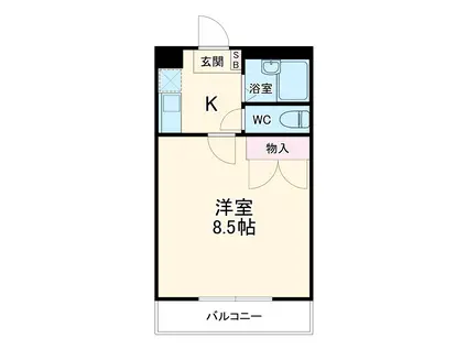 京成電鉄本線 公津の杜駅 徒歩25分 2階建 築29年(1K/2階)の間取り写真