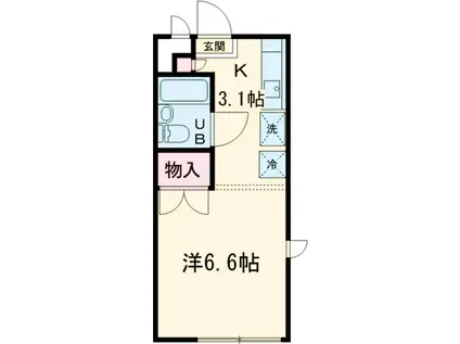 ツインズ(ワンルーム/1階)の間取り写真