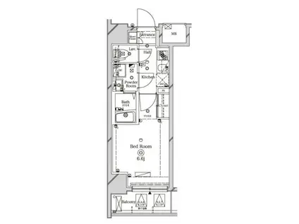 ラフィスタ川崎Ⅱ(1K/4階)の間取り写真