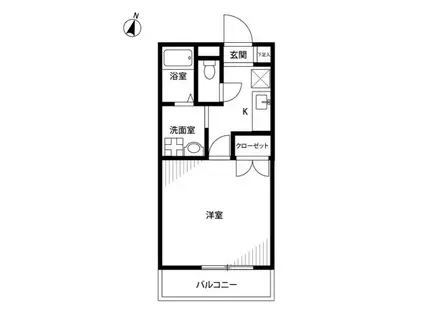 アンプルール フェール ブゥルジョン(1K/2階)の間取り写真