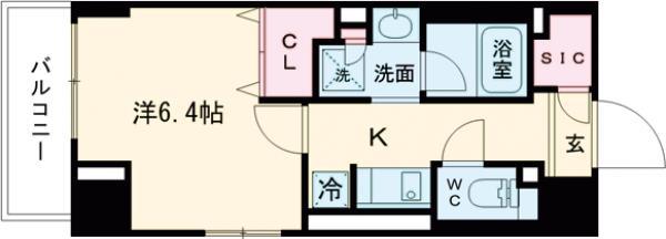 レジディア笹塚Ⅲ(1K/9階)の間取り写真