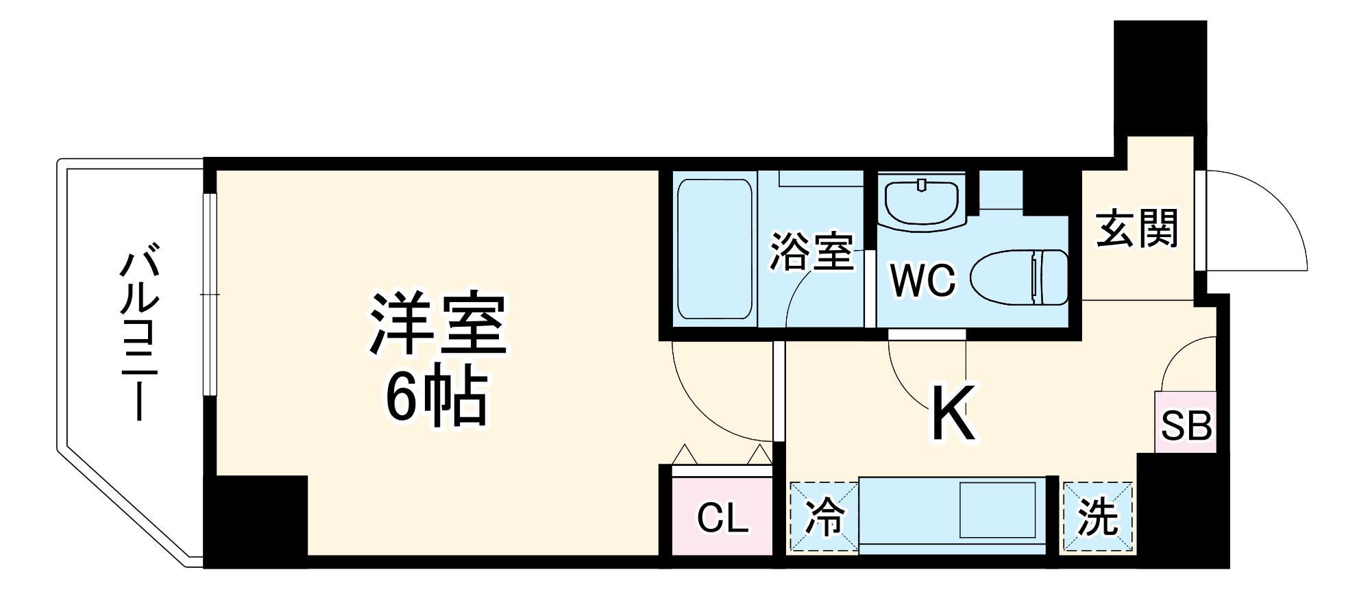 LOG桜木町CLASSIC(1K/1階)の間取り写真