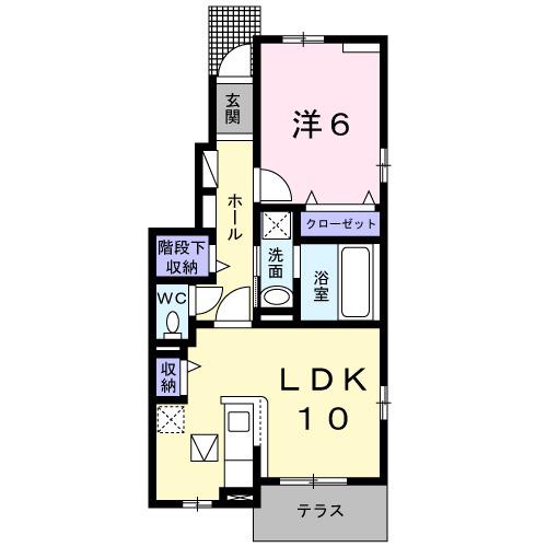 ローズタウン(1LDK/1階)の間取り写真