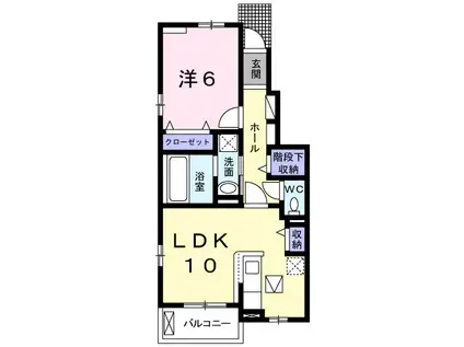 ローズタウン(1LDK/1階)の間取り写真