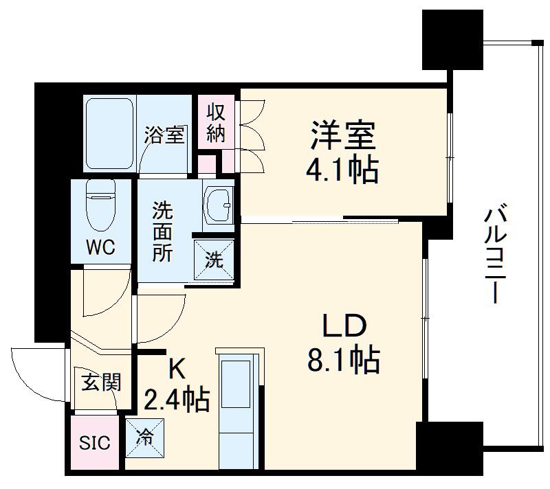 新日本EXビル(1LDK/8階)の間取り写真