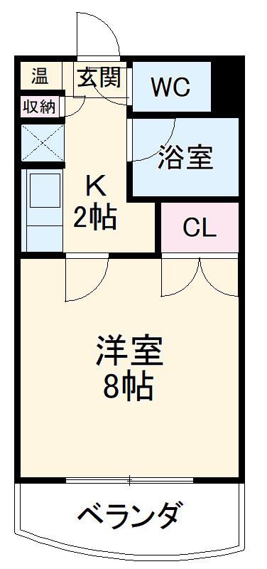 パインクレスト萩野(1K/3階)の間取り写真