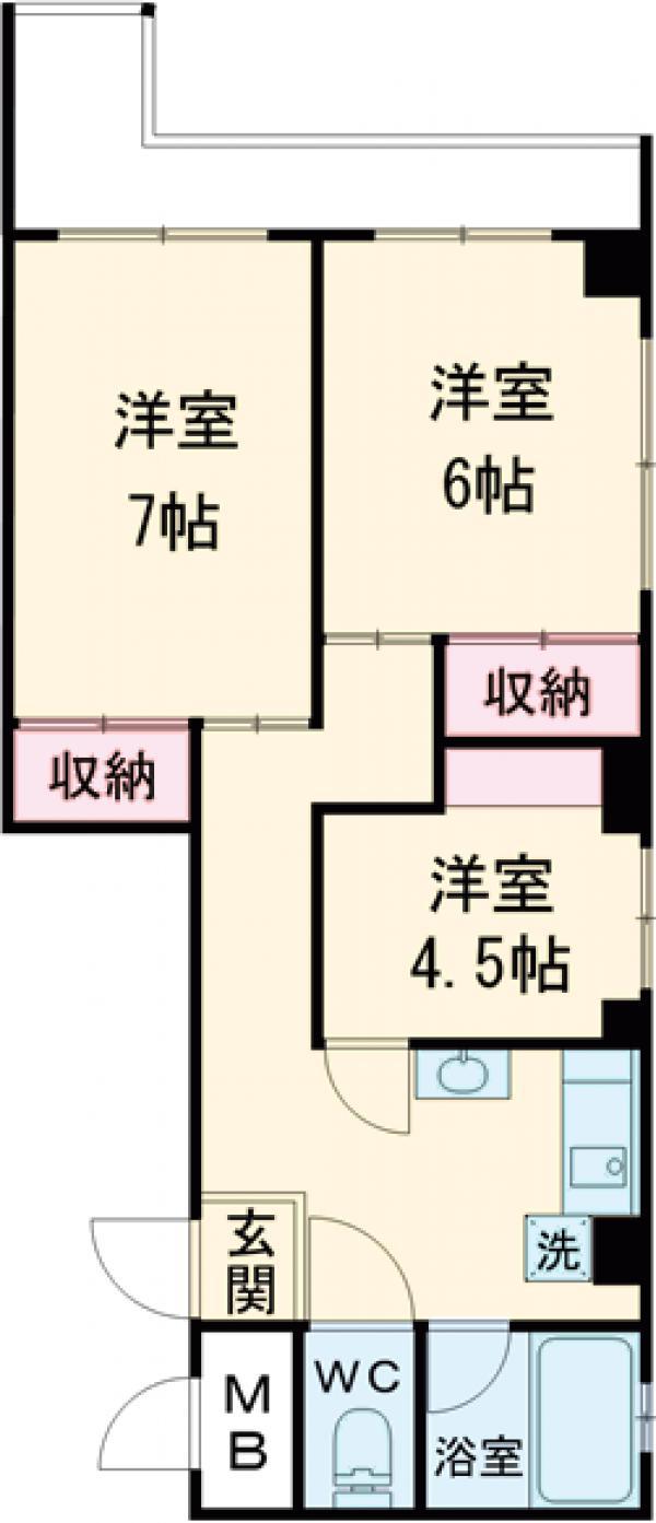 BREV(3DK/3階)の間取り写真