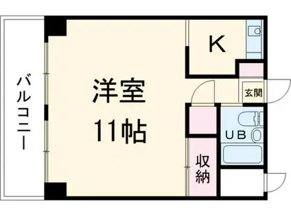 ダイアパレス津田沼(1K/3階)の間取り写真