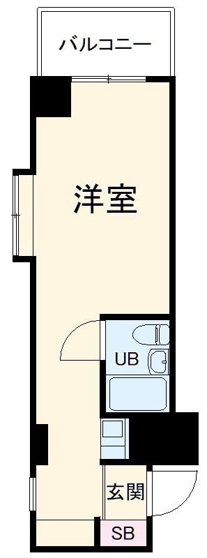 ライオンズマンション伊勢佐木町西(ワンルーム/5階)の間取り写真