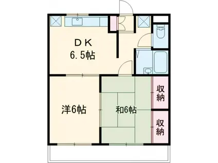 エステートピアカトレア(2DK/3階)の間取り写真