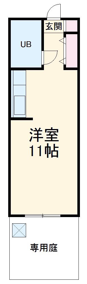 グランドヒル東山(ワンルーム/1階)の間取り写真