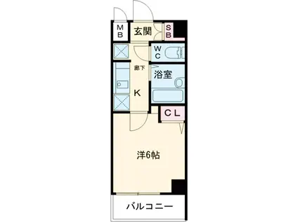 プレール・ドゥーク上北沢(1K/2階)の間取り写真