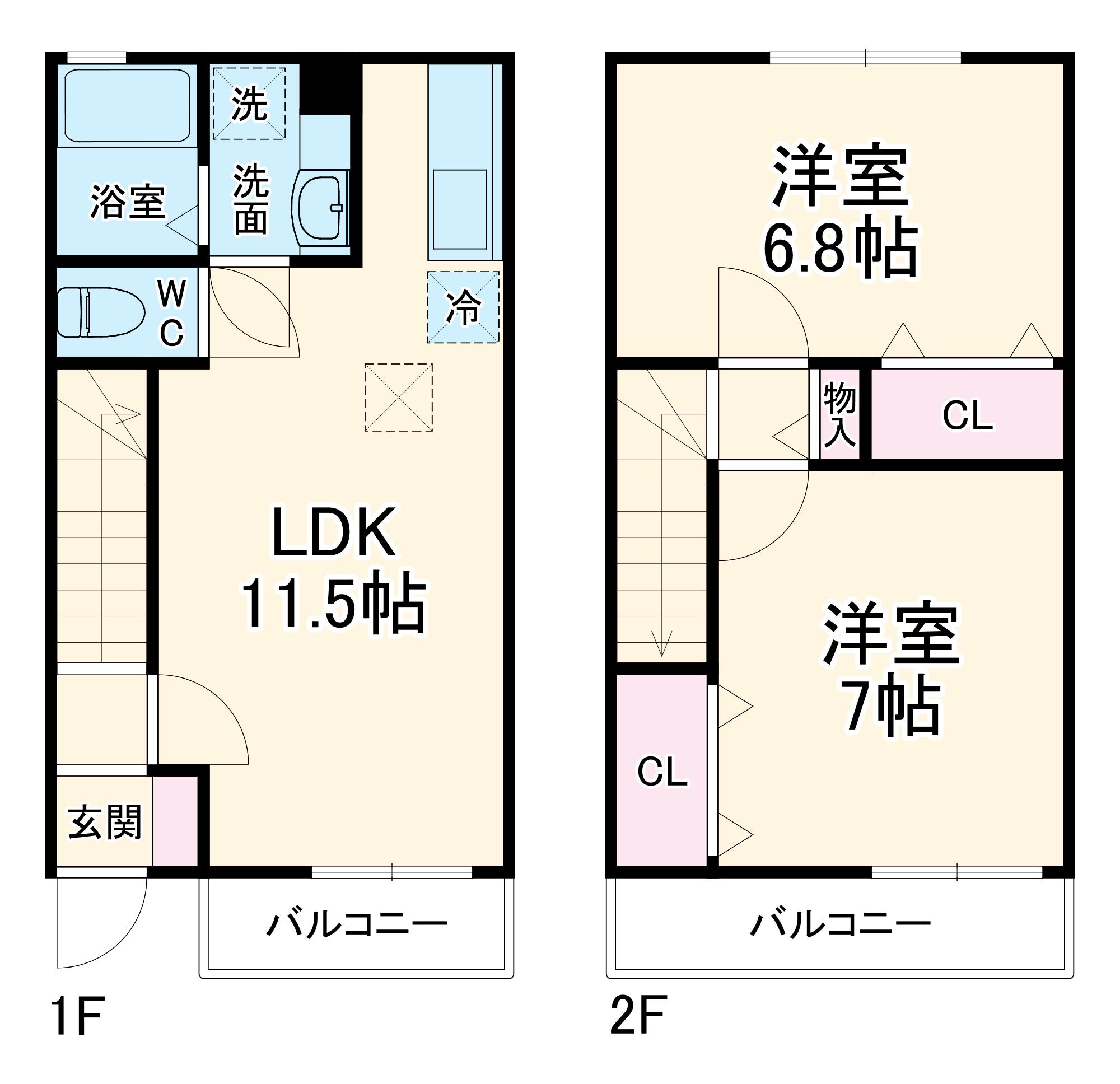 ソレアード・ミナミダⅡ(2LDK)の間取り写真