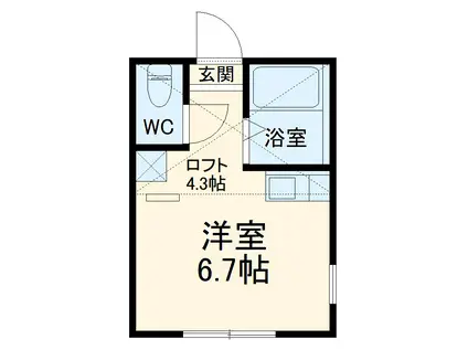 ユナイト菊名アウグスブルグ(ワンルーム/1階)の間取り写真