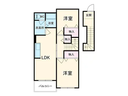 アーリエス(2LDK/2階)の間取り写真