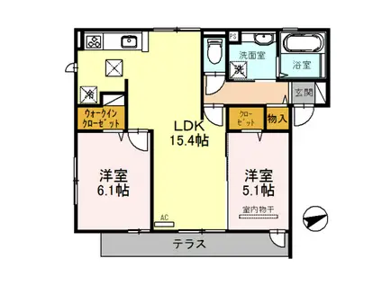 コートアゼリア(2LDK/1階)の間取り写真