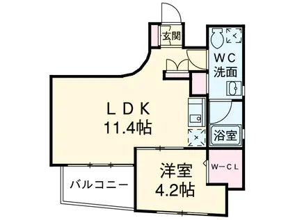 シャトーアンドホテル名駅南2(1LDK/9階)の間取り写真